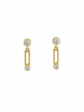 Nina Ricci Gold-tone Linear Crystal Drop Earrings